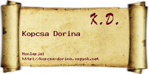 Kopcsa Dorina névjegykártya
