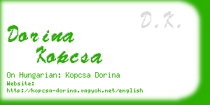 dorina kopcsa business card